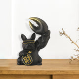 Maxbell Creative Big Arm Lucky Dog Figurine Resin Statue Crafts Decoration Desk Black