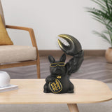 Maxbell Creative Big Arm Lucky Dog Figurine Resin Statue Crafts Decoration Desk Black