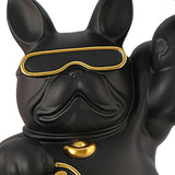 Maxbell Creative Big Arm Lucky Dog Figurine Resin Statue Crafts Decoration Desk Black