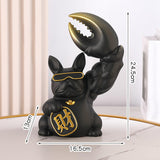 Maxbell Creative Big Arm Lucky Dog Figurine Resin Statue Crafts Decoration Desk Black