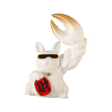 Maxbell Creative Big Arm Lucky Dog Figurine Resin Statue Crafts Decoration Desk White