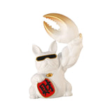 Maxbell Creative Big Arm Lucky Dog Figurine Resin Statue Crafts Decoration Desk White