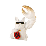 Maxbell Creative Big Arm Lucky Dog Figurine Resin Statue Crafts Decoration Desk White