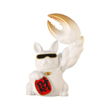 Maxbell Creative Big Arm Lucky Dog Figurine Resin Statue Crafts Decoration Desk White