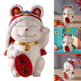Maxbell Japanese Lucky Cat Statue Resin Cat Figurine for Tabletop Bedroom Shelf
