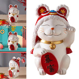 Maxbell Japanese Lucky Cat Statue Resin Cat Figurine for Tabletop Bedroom Shelf