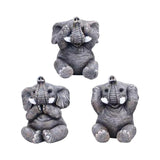 Maxbell 3Pcs Elephant Statue Housewarming Gift for Tabletop Living Room gray