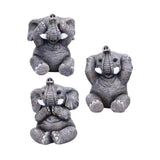 Maxbell 3Pcs Elephant Statue Housewarming Gift for Tabletop Living Room gray
