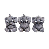 Maxbell 3Pcs Elephant Statue Housewarming Gift for Tabletop Living Room gray