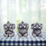 Maxbell 3Pcs Elephant Statue Housewarming Gift for Tabletop Living Room gray