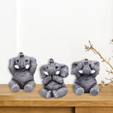 Maxbell 3Pcs Elephant Statue Housewarming Gift for Tabletop Living Room gray