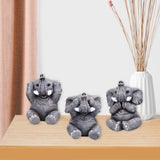 Maxbell 3Pcs Elephant Statue Housewarming Gift for Tabletop Living Room gray