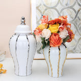 Maxbell Modern Ginger Jar Handicraft Centerpiece with Lid for Decor Display