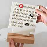Maxbell Creative Perpetual Calendar Ornaments Reusable Handmade for Desktop Home white