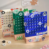 Maxbell Creative Perpetual Calendar Ornaments Reusable Handmade for Desktop Home white