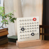 Maxbell Creative Perpetual Calendar Ornaments Reusable Handmade for Desktop Home white