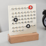 Maxbell Creative Perpetual Calendar Ornaments Reusable Handmade for Desktop Home white