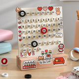 Maxbell Creative Perpetual Calendar Ornaments Reusable Handmade for Desktop Home white