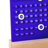 Maxbell Creative Perpetual Calendar Ornaments Reusable Handmade for Desktop Home blue