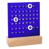 Maxbell Creative Perpetual Calendar Ornaments Reusable Handmade for Desktop Home blue