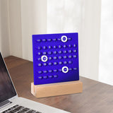 Maxbell Creative Perpetual Calendar Ornaments Reusable Handmade for Desktop Home blue