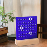 Maxbell Creative Perpetual Calendar Ornaments Reusable Handmade for Desktop Home blue