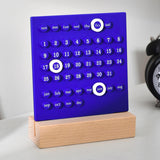 Maxbell Creative Perpetual Calendar Ornaments Reusable Handmade for Desktop Home blue