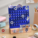 Maxbell Creative Perpetual Calendar Ornaments Reusable Handmade for Desktop Home blue