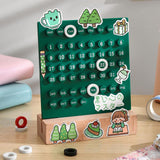 Maxbell Creative Perpetual Calendar Ornaments Reusable Handmade for Desktop Home green