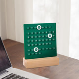 Maxbell Creative Perpetual Calendar Ornaments Reusable Handmade for Desktop Home green