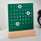 Maxbell Creative Perpetual Calendar Ornaments Reusable Handmade for Desktop Home green