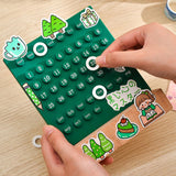 Maxbell Creative Perpetual Calendar Ornaments Reusable Handmade for Desktop Home green