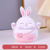 Maxbell Rabbit Money Bank Animal Bunny Statue Coin Case for Birthdays Gifts White M