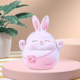 Maxbell Rabbit Money Bank Animal Bunny Statue Coin Case for Birthdays Gifts White M