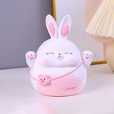 Maxbell Rabbit Money Bank Animal Bunny Statue Coin Case for Birthdays Gifts White M