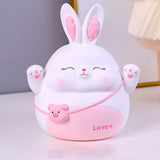 Maxbell Rabbit Money Bank Animal Bunny Statue Coin Case for Birthdays Gifts White L