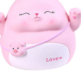 Maxbell Rabbit Money Bank Animal Bunny Statue Coin Case for Birthdays Gifts Pink Size M