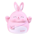 Maxbell Rabbit Money Bank Animal Bunny Statue Coin Case for Birthdays Gifts Pink Size M