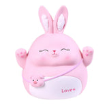 Maxbell Rabbit Money Bank Animal Bunny Statue Coin Case for Birthdays Gifts Pink Size M