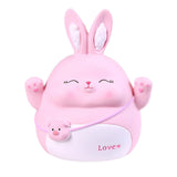 Maxbell Rabbit Money Bank Animal Bunny Statue Coin Case for Birthdays Gifts Pink Size M