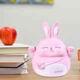 Maxbell Rabbit Money Bank Animal Bunny Statue Coin Case for Birthdays Gifts Pink Size M