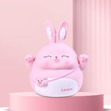 Maxbell Rabbit Money Bank Animal Bunny Statue Coin Case for Birthdays Gifts Pink Size M