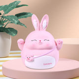 Maxbell Rabbit Money Bank Animal Bunny Statue Coin Case for Birthdays Gifts Pink Size M