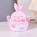 Maxbell Rabbit Money Bank Animal Bunny Statue Coin Case for Birthdays Gifts Pink Size M
