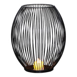 Maxbell Retro Hollow Tea Light Candle Holder Ornament Lantern Metal for Dinner Table Large