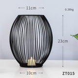 Maxbell Retro Hollow Tea Light Candle Holder Ornament Lantern Metal for Dinner Table Large