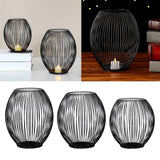 Maxbell Retro Hollow Tea Light Candle Holder Ornament Lantern Metal for Dinner Table Large