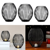 Maxbell Retro Hollow Tea Light Candle Holder Ornament Lantern Metal for Dinner Table Large