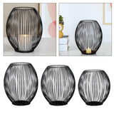 Maxbell Retro Hollow Tea Light Candle Holder Ornament Lantern Metal for Dinner Table Large