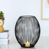 Maxbell Retro Hollow Tea Light Candle Holder Ornament Lantern Metal for Dinner Table Large